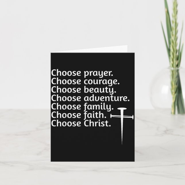 Cartão Choose Christ Prayer Courage Beauty Family, Advent (Frente)