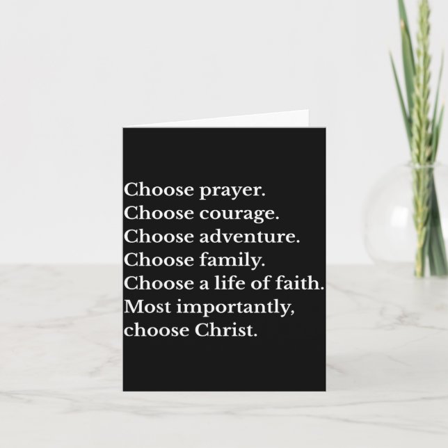 Cartão Choose Prayer Choose Courage Choose Adventure Choo (Frente)