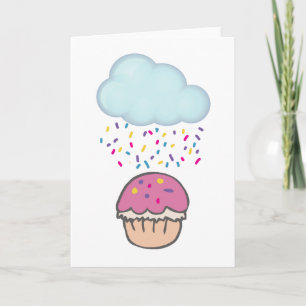 Cartão Chovendo Confeitos no Cupcake