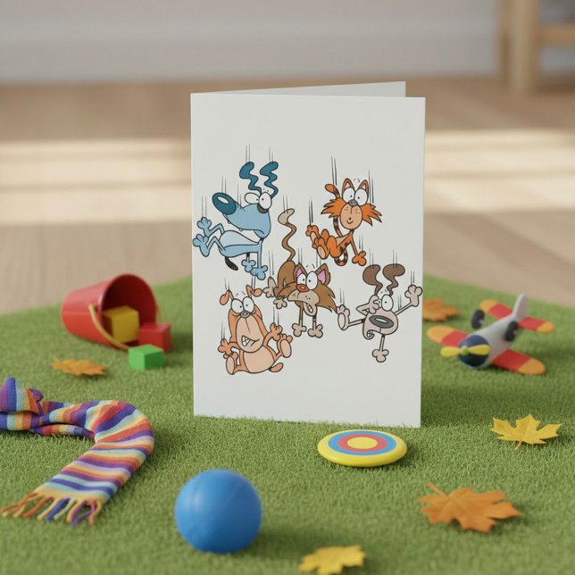 Cartão Chovendo Gatos e Cachorros Pets Divertidos Tempest (Criador carregado)