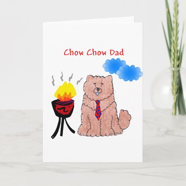 Cartão Chow Chow Red Dad Card (Frente)