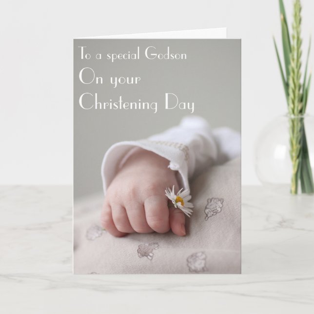 Cartão Christening card from Godparent to Godson (Frente)