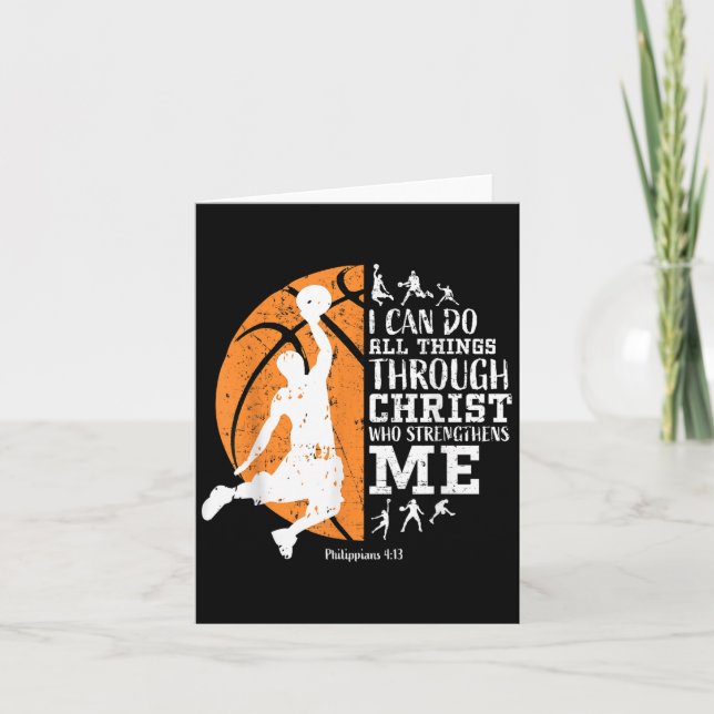 Cartão Christian Basketball I Can Do All Things Through C (Frente)
