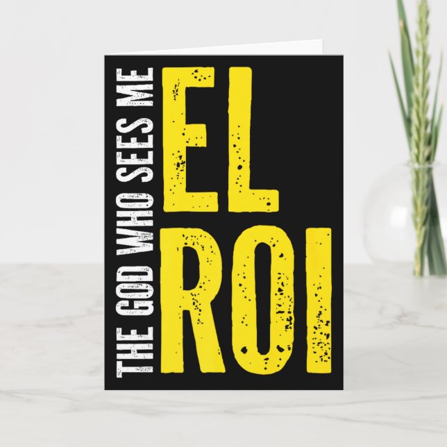 Cartão Christian Bible Quote - El Roi The God Who Sees Me (Frente)