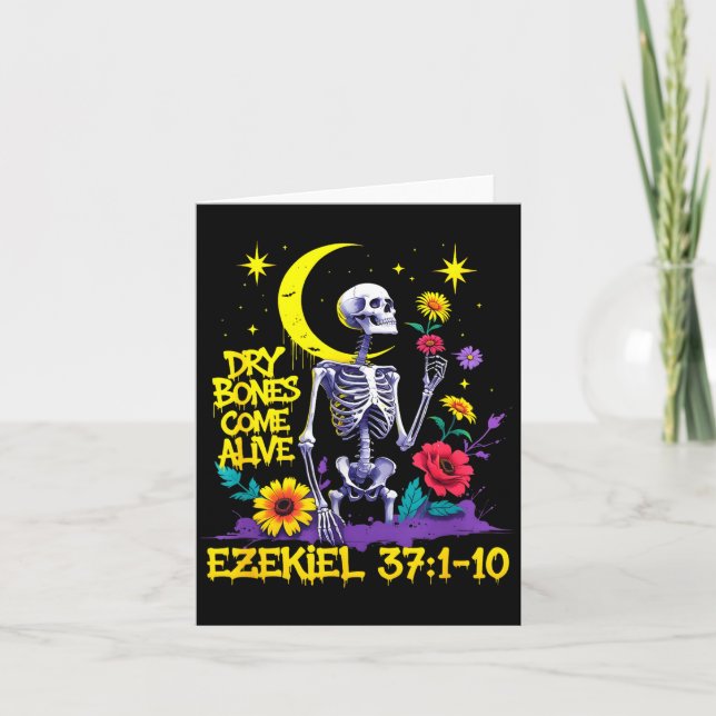 Cartão Christian Bible Verse Dry Bones Come Alive Ezekiel (Frente)