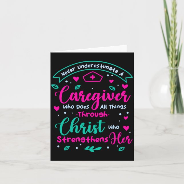 Cartão Christian Caregiver Female Caregiver Appreciation  (Frente)