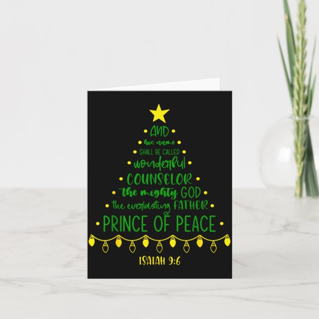 Cartão Christian Christmas Jesus Bible Names Xmas Tree Sh (Frente)