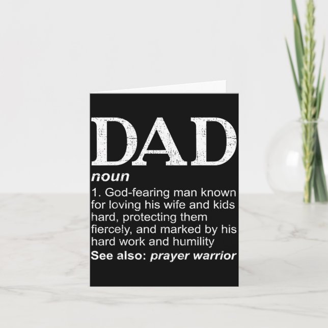 Cartão Christian Dad Definition Fathers Day Dad  (Frente)