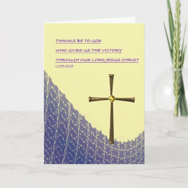 Cartão Christian Easter Card with empty gold cross (Frente)