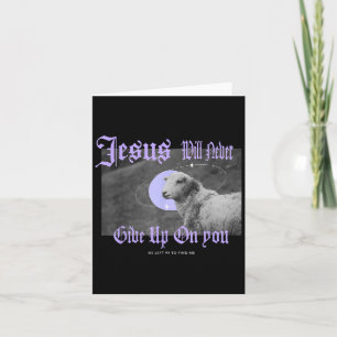 Cartão Christian Faith Bíblia Citação Jesus Lamb Roupa