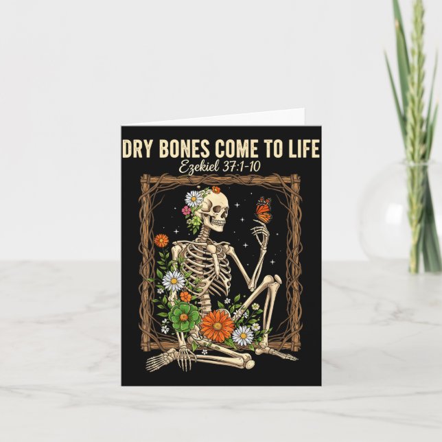 Cartão Christian Faith Dry Bones Come To Life Skeleton Fl (Frente)
