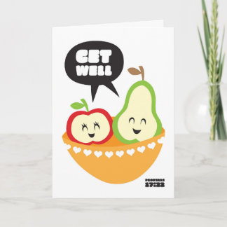 Cartão Christian get well kids greeting card apple pear