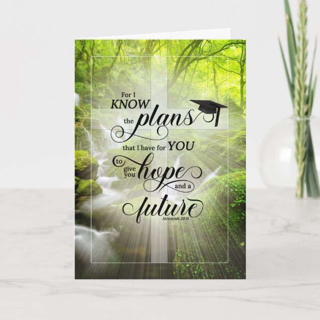 Cartão Christian Graduation Parabéns Forest Creek (Frente)