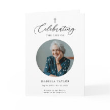 Christian Memorial Photo Obituary Service Program