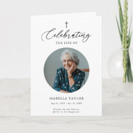 Cartão Christian Memorial Photo Obituary Service Program