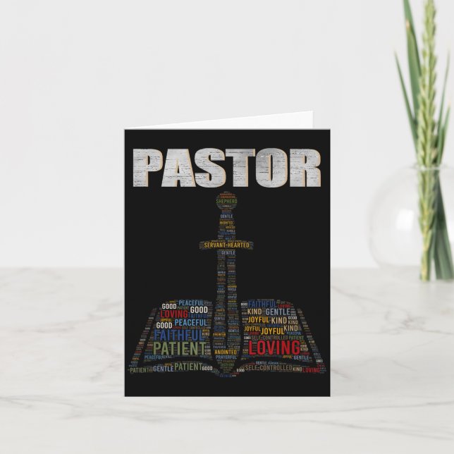 Cartão Christian Minister Word Cloud Church Pastor Apprec (Frente)