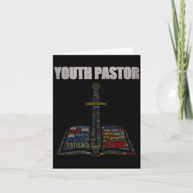 Cartão Christian Minister Word Cloud Youth Pastor Appreci (Frente)