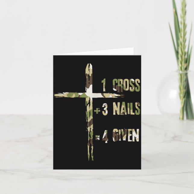Cartão Christian One Cross Plus Three Nails Equals Forgiv (Frente)