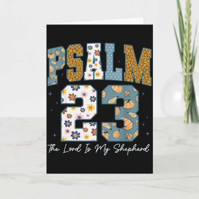 Cartão Christian Psalm 23 Retro The Lord Is My Shepherd B (Frente)