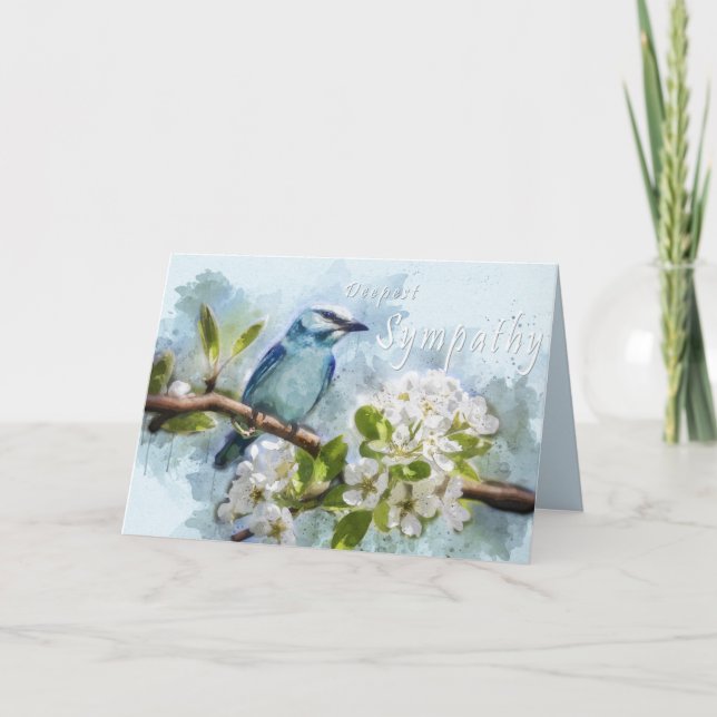 Cartão Christian Scripture Sympathy Card Blue Bird (Frente)