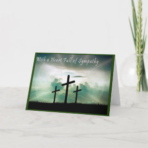 Cartão Christian Scripture Sympathy Card Crosses Golgotha