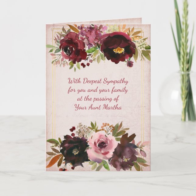 Cartão Christian Watercolor Simpatia Personalizada Floral (Frente)