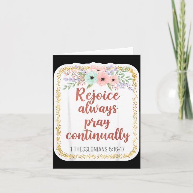 Cartão Christian Woman Bible Verse Rejoice Always Pray Co (Frente)
