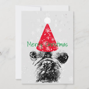 Cartão Christma para Bulldog Francês