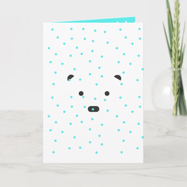 Cartão ChristmaGreeting dobrado com "Calor Polar" (Frente)