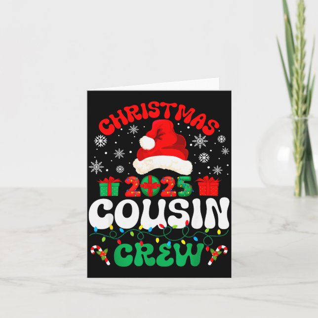 Cartão Christmas 2025 Cousin Crew Xmas Funny Matching Fam (Frente)