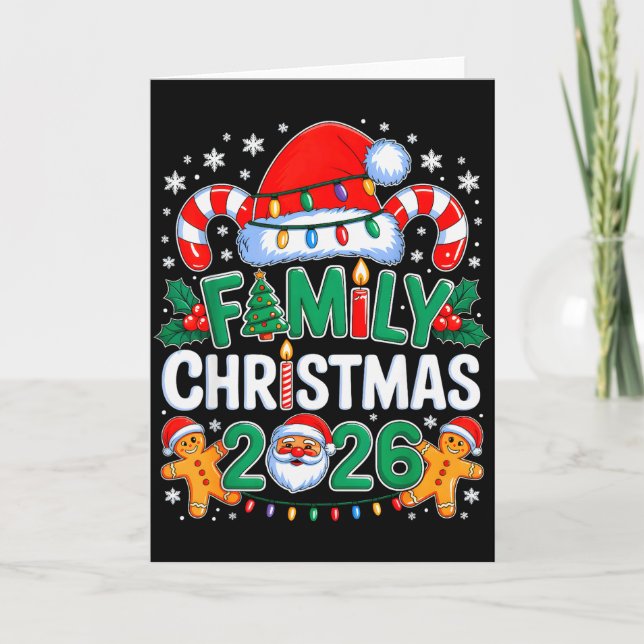 Cartão Christmas 2026 Family Matching Xmas Team Santa Squ (Frente)