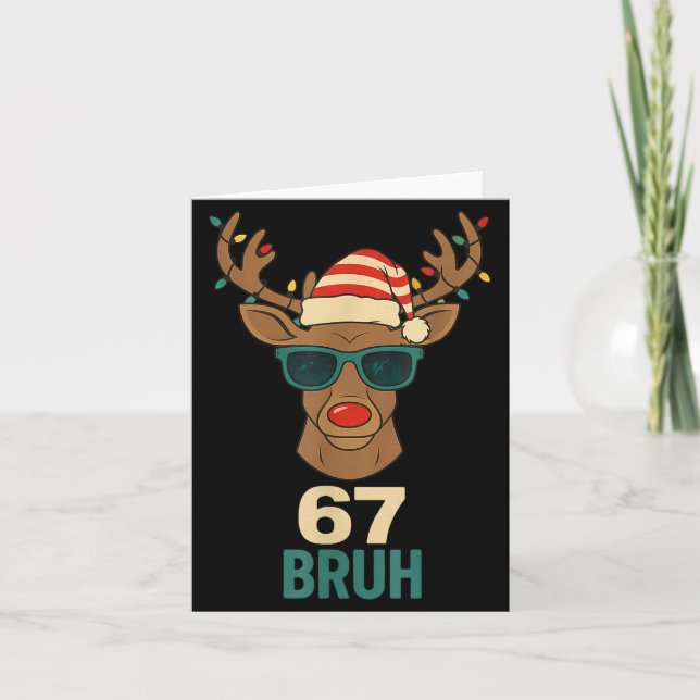 Cartão Christmas 67 Meme Design Funny Six Seven Hands 6 7 (Frente)