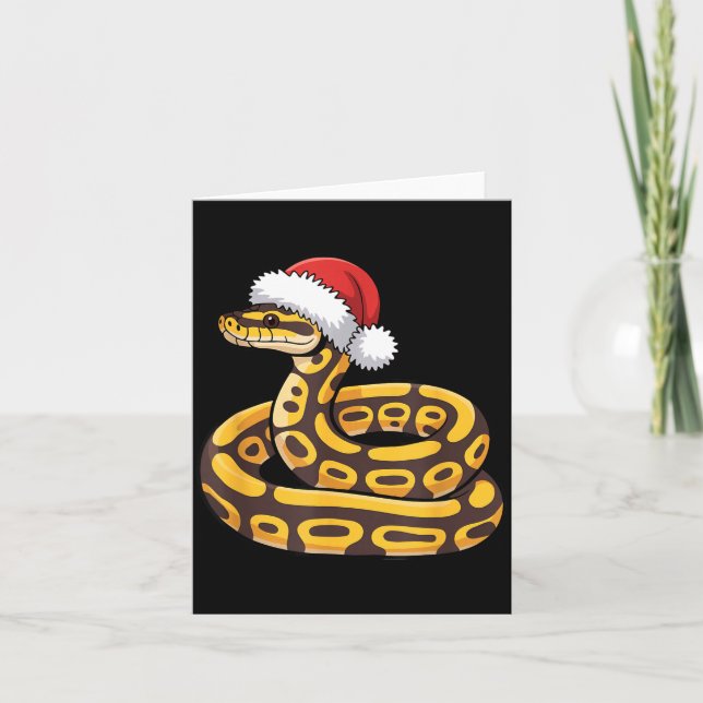 Cartão Christmas Ball Python Ugly Xmas Sweater Snake Love (Frente)