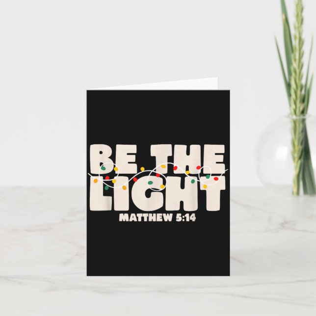Cartão Christmas Bible Verse Be The Light Matthew 5_14  (Frente)