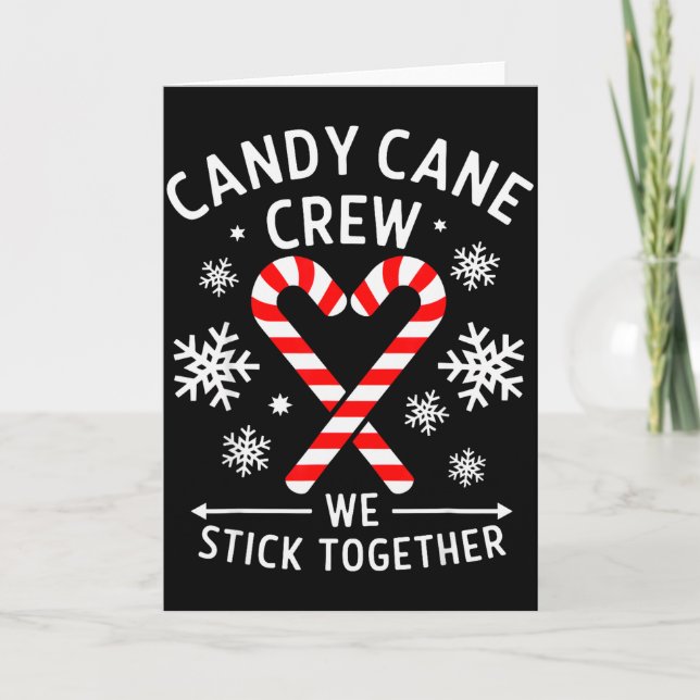 Cartão Christmas Candy Cane Heart Holiday Family Matching (Frente)