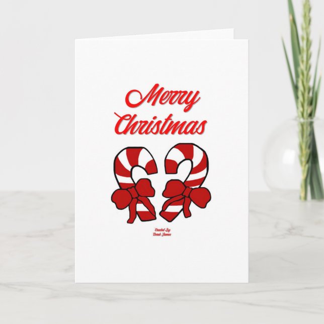 Cartão Christmas Candy Canes Vertical Greeting Card (Frente)