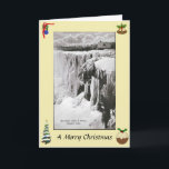 Cartão Christmas Card - Niagara Falls in Winter<br><div class="desc">The image on this Christmas Card has been reproduced from an old postcard of Niagara Falls in Winter.</div>