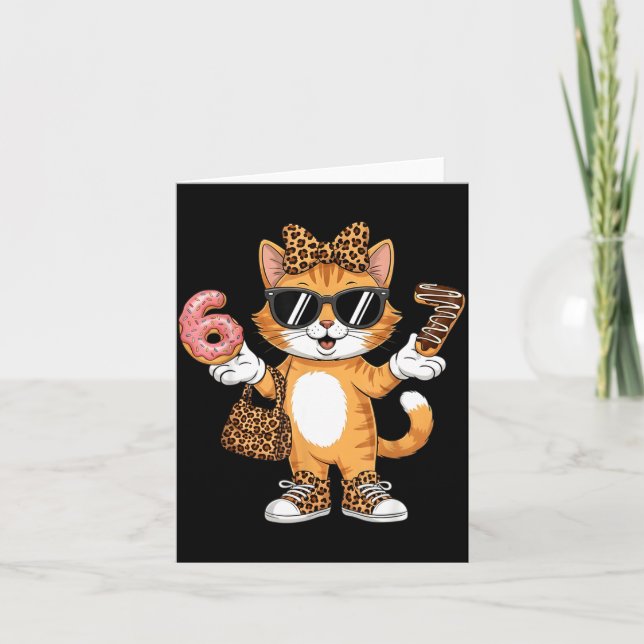 Cartão Christmas Cat For Women 6 7 Tee Meme Leopard Bow X (Frente)