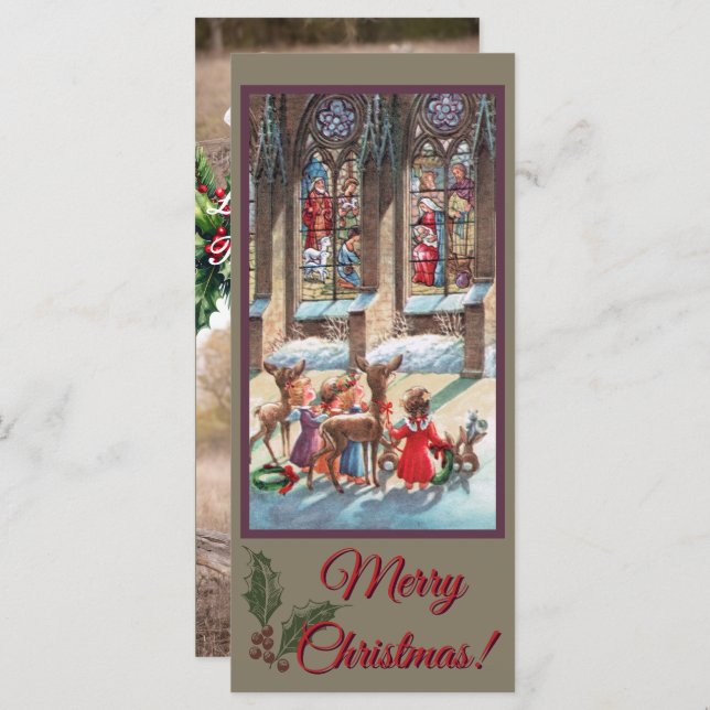 Cartão Christmas Children Nativity Photocard (Frente/Verso)