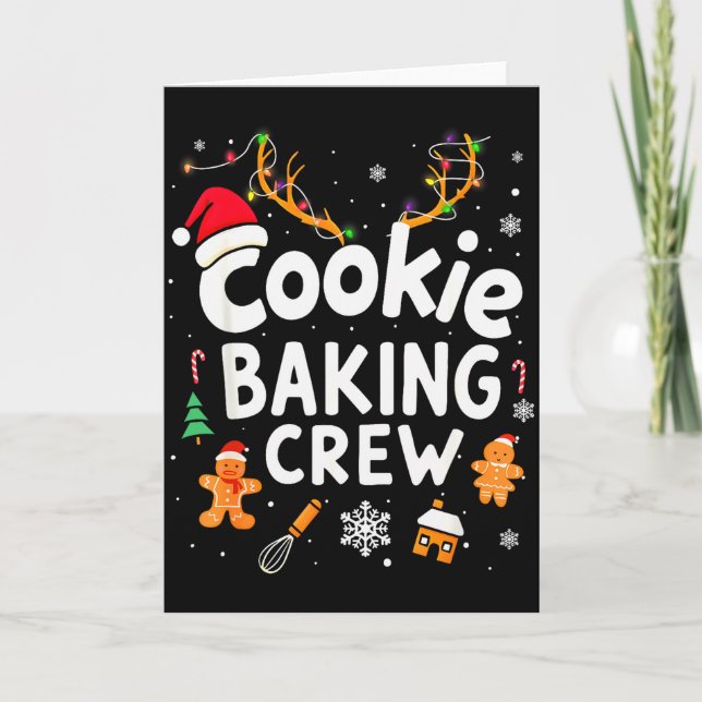 Cartão Christmas Cookie Baking Crew Family Baking Team Fu (Frente)