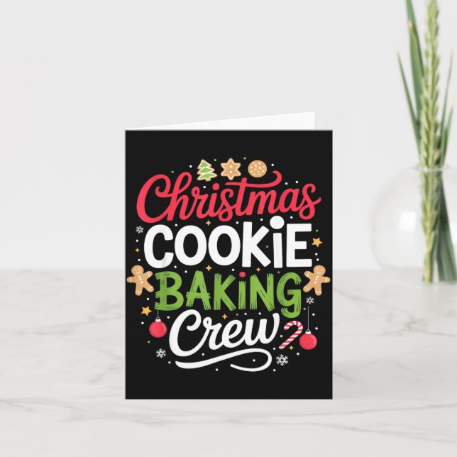 Cartão Christmas Cookie Baking Crew Mom Funny Proud Holid (Frente)