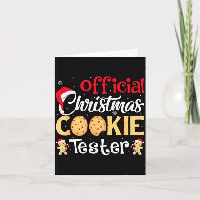 Cartão Christmas Cookie Tester Funny Baking Crew Xmas  (Frente)