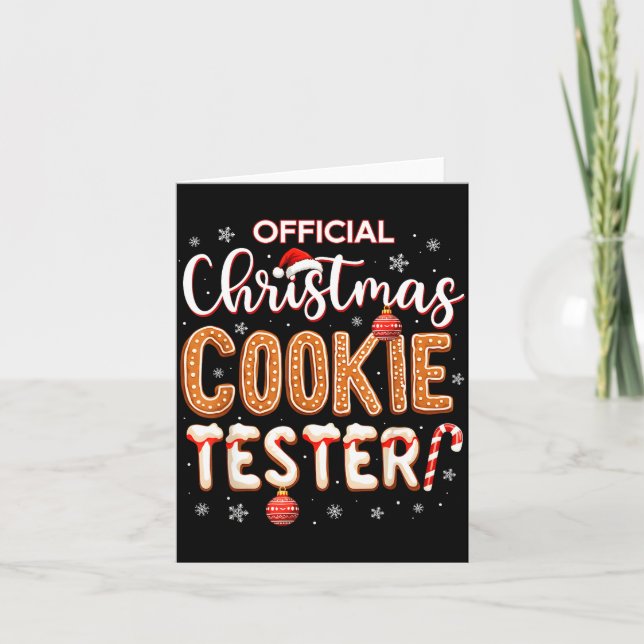 Cartão Christmas Cookie Tester Taster Baking Crew Toddle  (Frente)