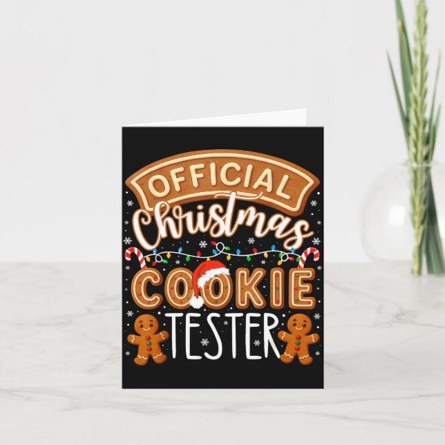 Cartão Christmas Cookie Tester Taster Funny Family Baking (Frente)
