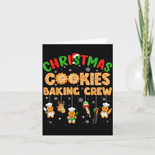 Cartão Christmas Cookies Baking Crew Funny Cookie Family  (Frente)
