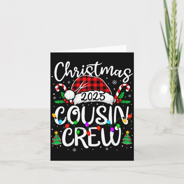 Cartão Christmas Cousin Crew 2025 Family Matching Xmas Pa (Frente)