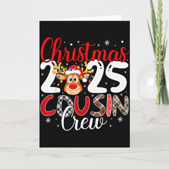 Cartão Christmas Cousin Crew 2025 Matching Family Xmas Pa (Frente)