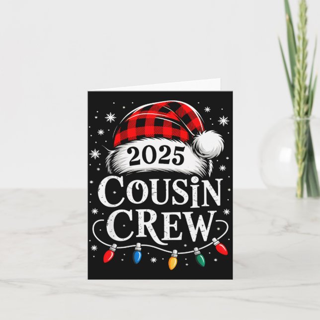 Cartão Christmas Cousin Crew 2025 Matching Xmas Family Pa (Frente)