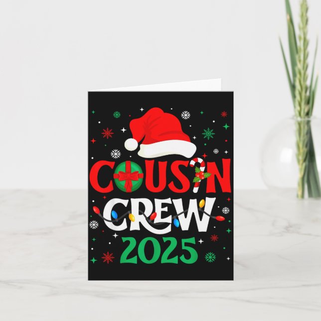 Cartão Christmas Cousin Crew 2025 Xmas Funny Matching Fam (Frente)