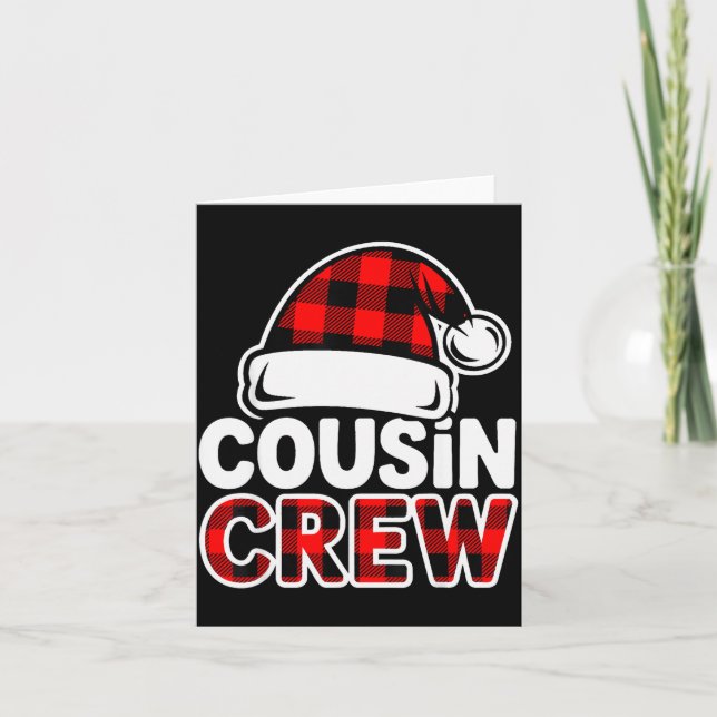 Cartão Christmas Cousin Crew Buffalo Red Plaid Pajamas Fa (Frente)